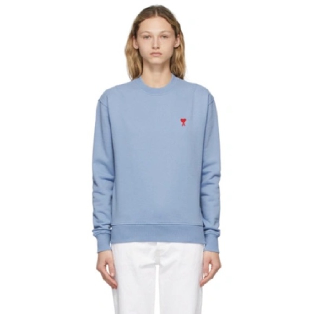 AMI ALEXANDRE MATTIUSSI Blue‎ Ami De Cœur Sweatshirt In 459 Light Blue Medium